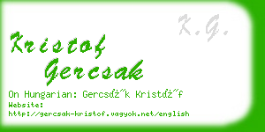 kristof gercsak business card